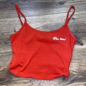 Red Graphic Cropped Forever 21 Tank Top